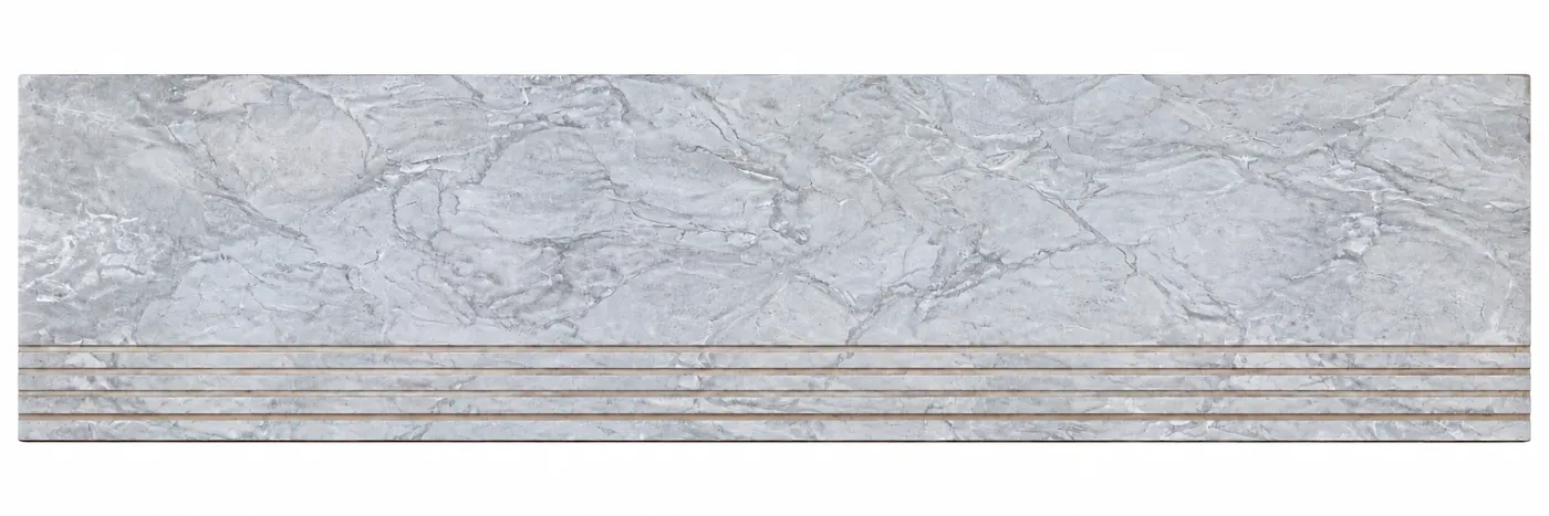 Stepnosing Set Arctic Vein, motif Marmer Abu Putih, ukuran 30 x 120 cm